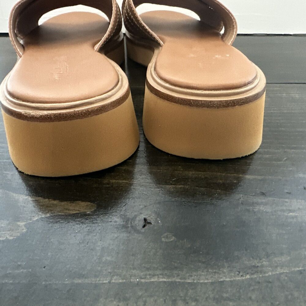 Madewell The Alina Platform Slides Slip-On Sandals Leather Desert Camel Size 9 - Picture 11 of 11